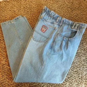 Vintage Joujou High Waisted Tapered Ankle Mom light wash Jeans Size 11/12